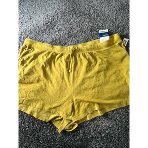 Old Navy Extra High-Rise Vintage Lounge Shorts 4X Mustard Yellow French Terry